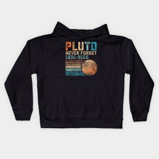 Pluto Never Forget Funny Astronomy Space Science Nerd Kids Hoodie